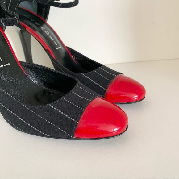 Casadei pinstripe cap toe heel made in Italy - Picture 9 of 16